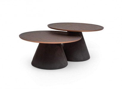 Scandinavian wooden coffee tables, set of 2, minimalist